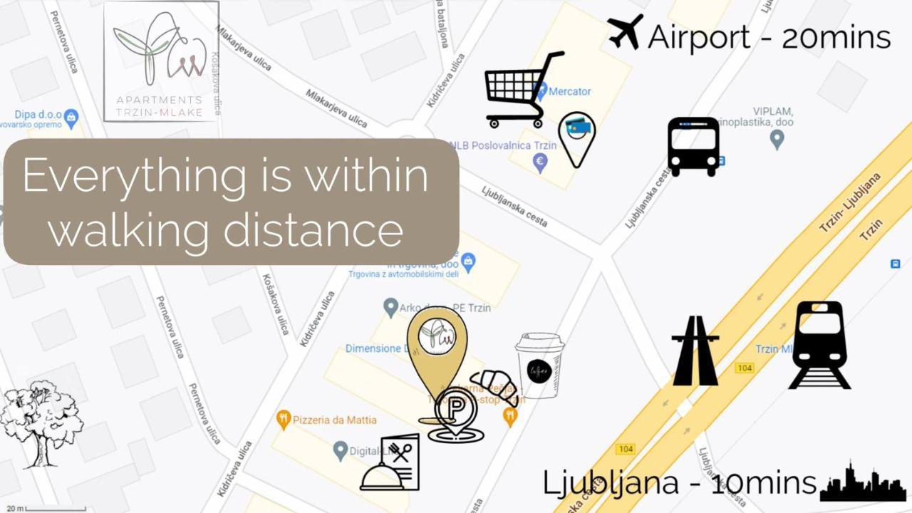 Apartments Trzin-Mlake W Free Parking מראה חיצוני תמונה